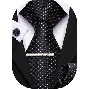 New Men Plaid/Striped Ties Set Silk Business Wedding Formal Fashion Necktie